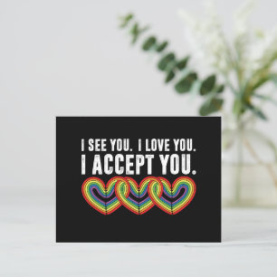 Ich sehe dich, ich liebe dich, ich akzeptiere dich postkarte