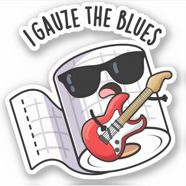 Ich sehe die Blues Funny First Aid Puff Aufkleber (Vorderseite)