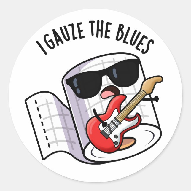 Ich sehe die Blues Funny First Aid Puff Runder Aufkleber (Vorderseite)
