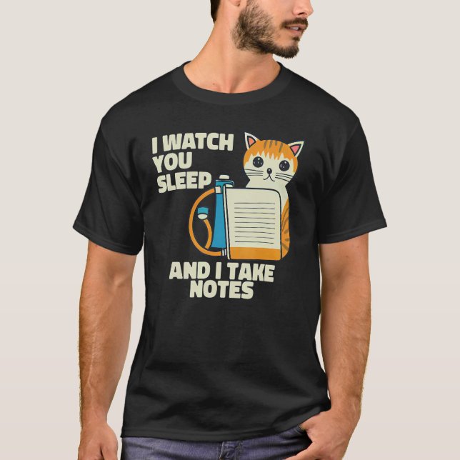 Ich sehe dir zu, wie du schlafende Katze Polysomno T-Shirt (Vorderseite)
