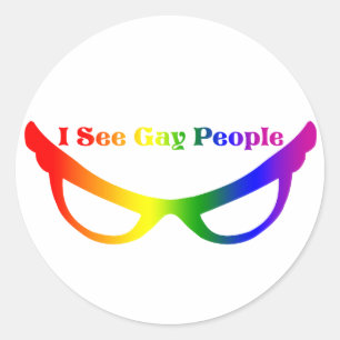 Ich sehe Gay People Runder Aufkleber