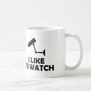 Ich sehe gerne Videoaufnahmen von CCTV-Kameras Kaffeetasse