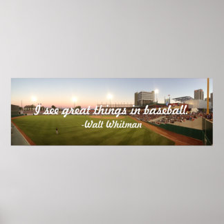 "Ich sehe großartige Dinge im Baseball" Poster