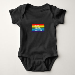 Ich sehe, ich liebe dich, ich akzeptiere dich Gay  Baby Strampler