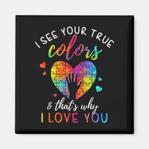 Ich sehe Ihre wahren Farben, Puzzle Welt Autismus Magnet