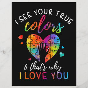 Ich sehe Ihre wahren Farben, Puzzle-Weltautismus Flyer