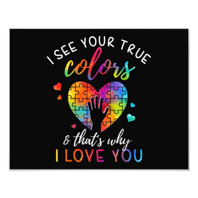 Ich sehe Ihre wahren Farben, Puzzle-Weltautismus Fotodruck (Vorne)