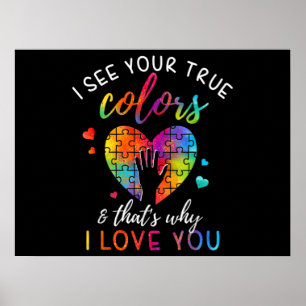 Ich sehe Ihre wahren Farben, Puzzle-Weltautismus Poster