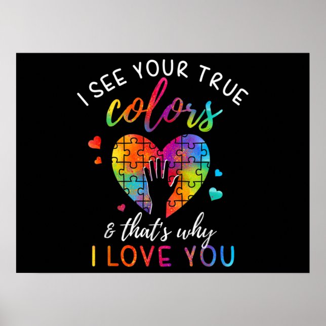 Ich sehe Ihre wahren Farben, Puzzle-Weltautismus Poster (Vorne)