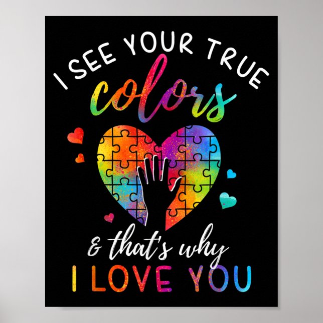Ich sehe Ihre wahren Farben, Puzzle-Weltautismus Poster (Vorne)