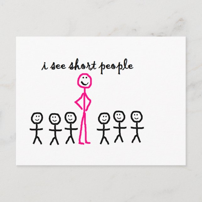 Ich sehe Kurze Leute Postkarte (Vorderseite)