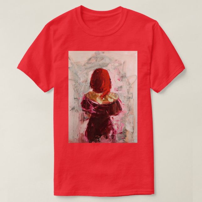 Ich sehe rote, originale Ölgemälde, die eine Textu T-Shirt (Design vorne)