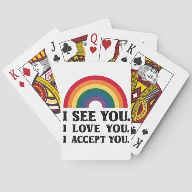 Ich sehe Sie, ich Liebe Sie akzeptiere LGBTQ Spielkarten (Rückseite)