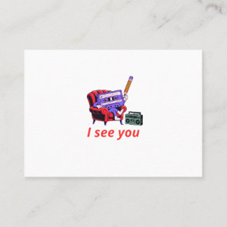 Ich sehe Sie Retro Cassette Lounge Visitenkarte