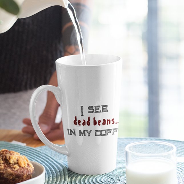 Ich sehe tote Bohnen weißes Halloween Milchtasse (Von Creator hochgeladen)