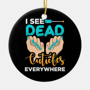 Ich sehe überall Kuchen Keramik Ornament