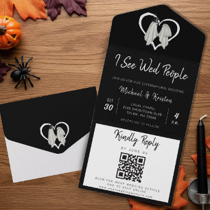 Ich sehe verheiratete Leute Gothic Geist Halloween All In One Einladung