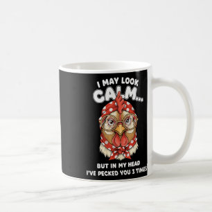 Ich sehe vielleicht ruhig aus, aber in meinem Kopf Kaffeetasse