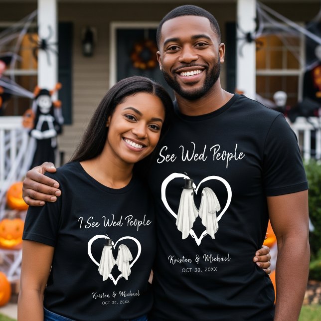 Ich sehe Wed People Ghost Halloween Hochzeit T-Shirt (I See Wed People Ghost Halloween Wedding T-Shirt
)