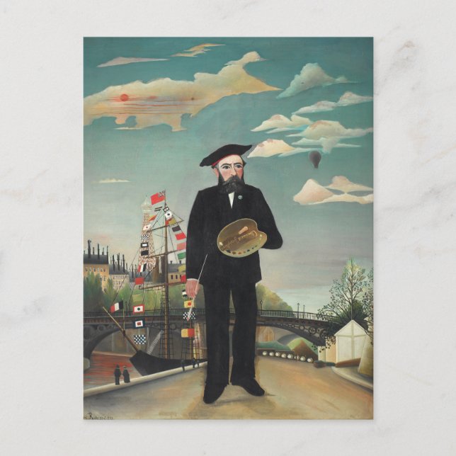 Ich selbst Portrait Landscape 1890, Henri Rousseau Postkarte (Vorderseite)