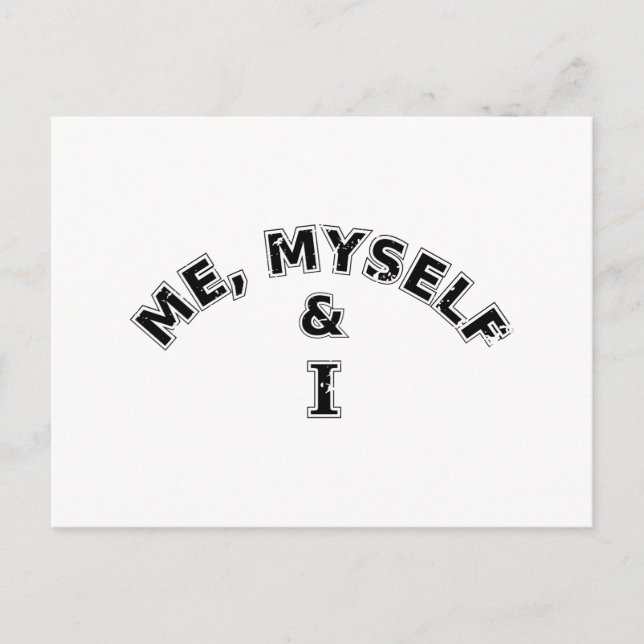 Ich selbst und ich Typografie Postkarte (Vorderseite)