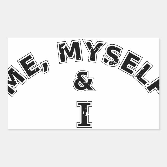 Ich selbst und ich Typografie Rechteckiger Aufkleber (Vorderseite)