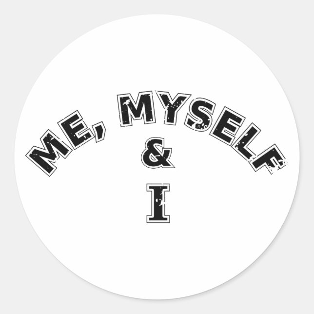 Ich selbst und ich Typografie Runder Aufkleber (Vorderseite)