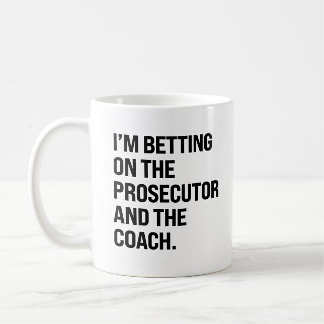 Ich setze auf den Ankläger und den Trainer Kaffeetasse (Links)