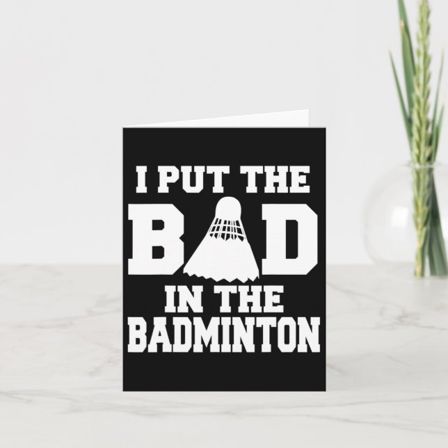 Ich setze das Böse in Badminton Funny Badminton Pl Karte (Vorderseite)