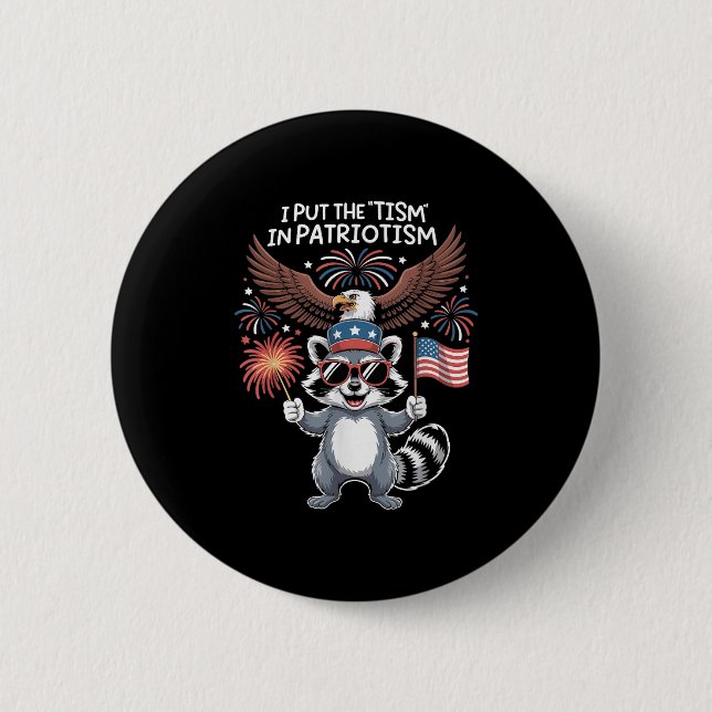 Ich setze den Tismus in den Patriotismus Athletika Button (Vorderseite)