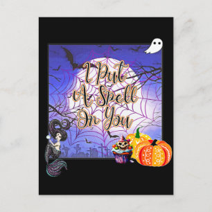Ich setze dir einen Zauber - Halloween Postkarte