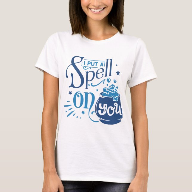 Ich setze einen Zauber auf dich Cauldron Blue Hall T-Shirt (Vorderseite)