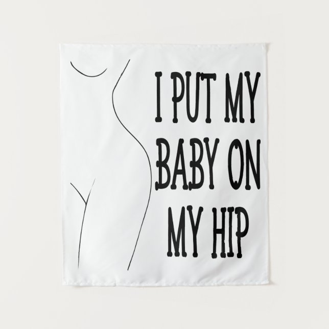 Ich setze mein Baby auf meine Angesagte lustige Ma Wandteppich (Vorderseite)