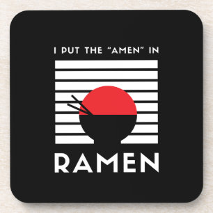 Ich setzte das "Amen" in Ramen Schwarz-Weiß-Lust Getränkeuntersetzer