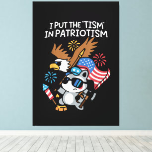 Ich setzte das Tism in Patriotismus Athletic Eagle Leinwanddruck