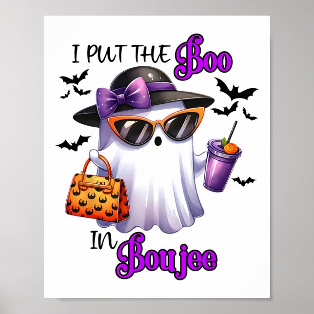 Ich setzte den Boo in Boujee Niedlichen Ghost Hall Poster (Vorne)