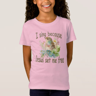 Ich singe die T - Shirt-Bird-Blume des Christliche T-Shirt