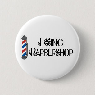 Ich singe Friseursalon-Geschenk Button