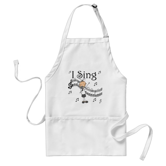 Ich singe musikalische Strichmännchen-T - Shirts Schürze (Vorne)