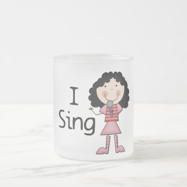 Ich singe weibliche T-Shirts und Geschenke Mattglastasse (Mittel)