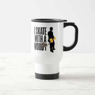 Ich Skate mit einem Woody (Hockey) Reisebecher