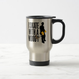 Ich Skate mit einem Woody (Hockey) Reisebecher