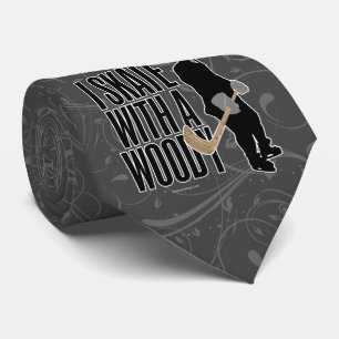Ich skate mit einem Woody (Hockey) Schlips Krawatte