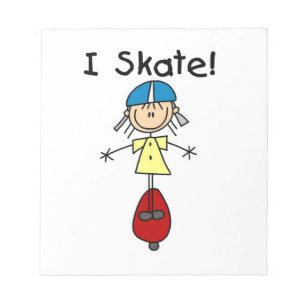 Ich Skate Skateboard Fahrendes Mädchen Notizblock