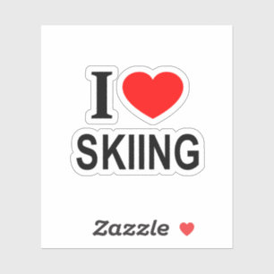 Ich ❤️ SKIFAHREN Ich liebe Skifahren Ich mag Skifa Aufkleber