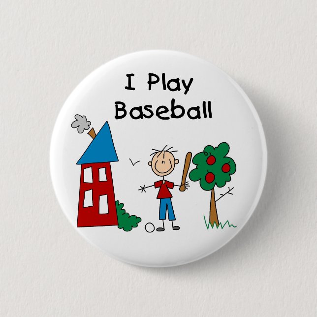 Ich spiele Baseball Button (Vorderseite)