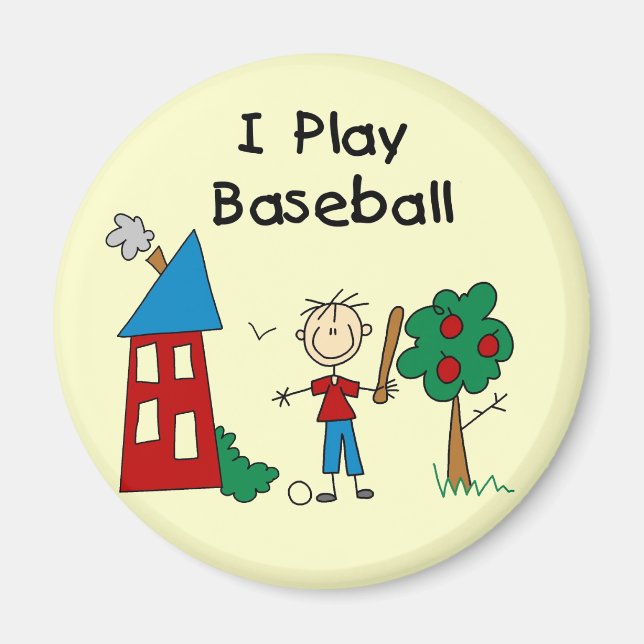 Ich spiele Baseball Magnet (Vorne)