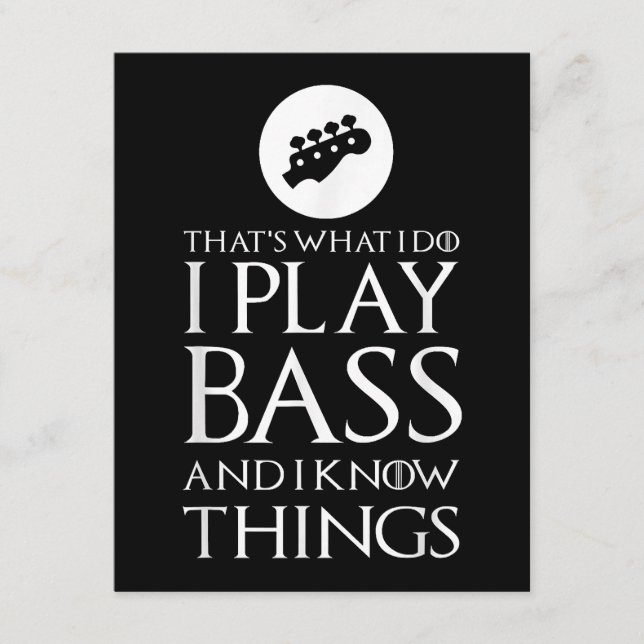Ich spiele Bass Funny Bass Gitarre Begleitkarte (Vorderseite)
