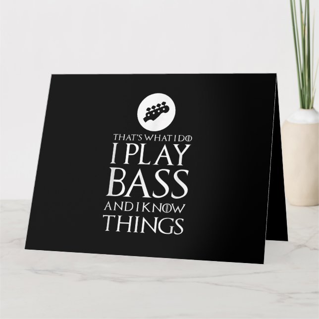Ich spiele Bass Funny Bass Gitarre Karte (Vorderseite)