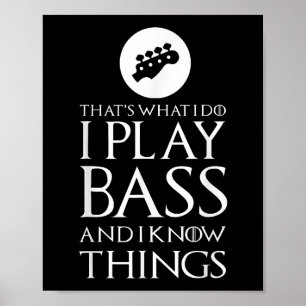 Ich spiele Bass Funny Bass Gitarre Poster